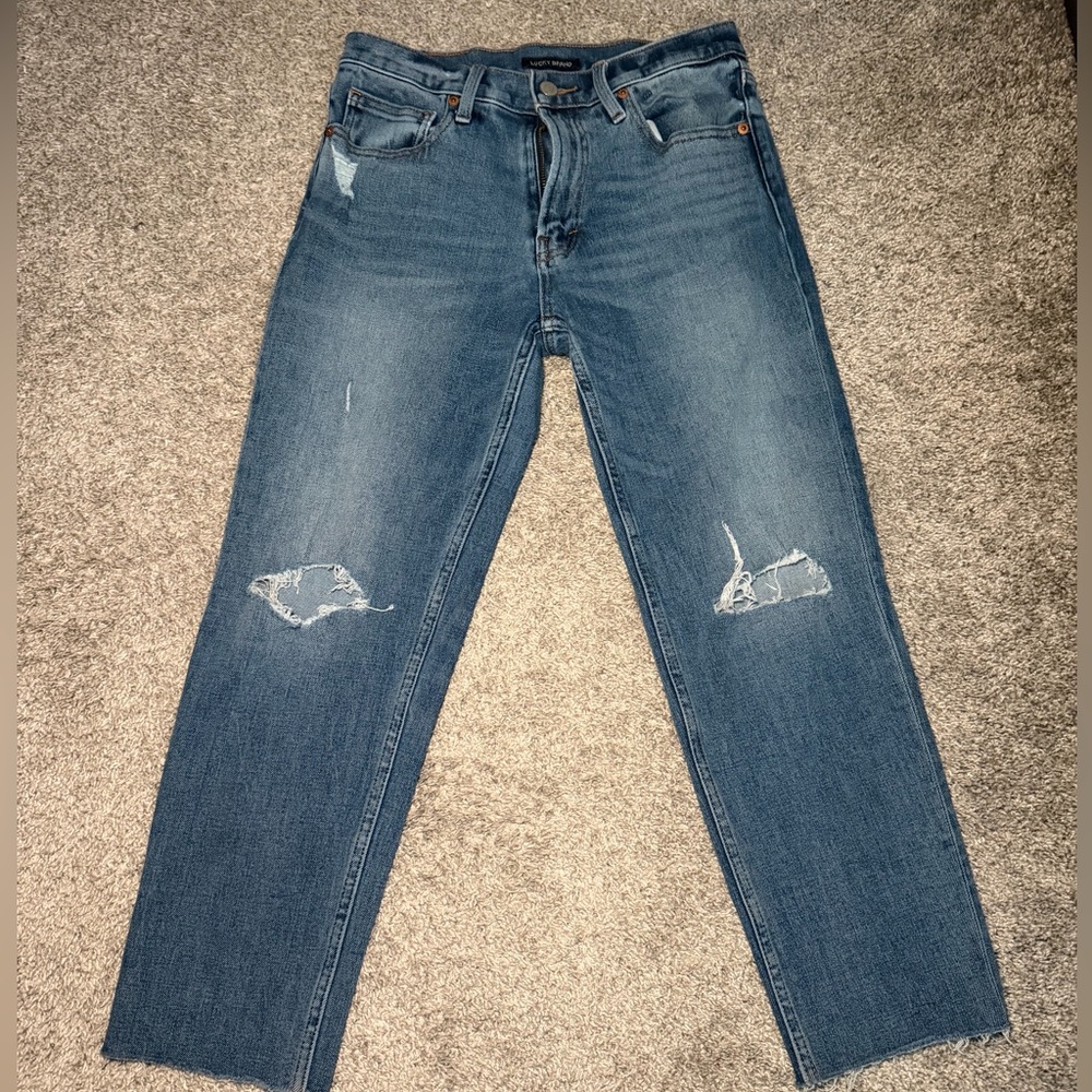 Lucky Brand- Relaxed Tapered Distressed Jeans